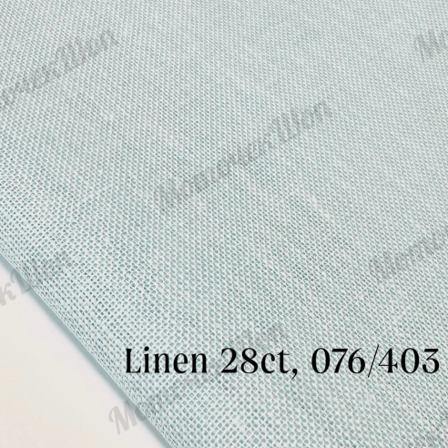 Равномерка Linen 28ct, 076/403 Aqua Blue light