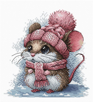 AVA (Punto y Arte) P073 Little Mouse with Winter Hat (Маленькая мышка в зимней шапочке)